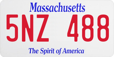 MA license plate 5NZ488
