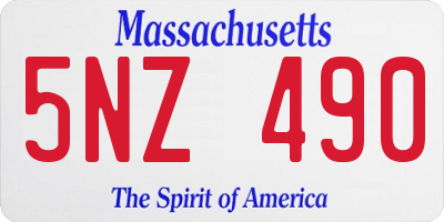 MA license plate 5NZ490