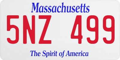 MA license plate 5NZ499