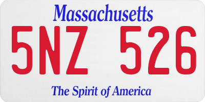 MA license plate 5NZ526