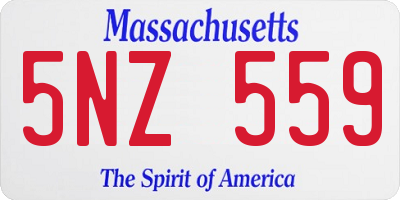 MA license plate 5NZ559