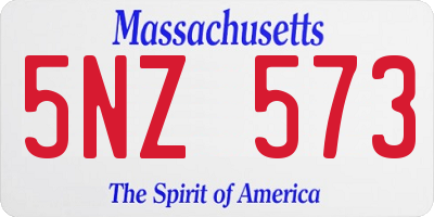 MA license plate 5NZ573