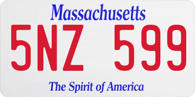 MA license plate 5NZ599