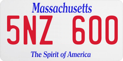 MA license plate 5NZ600