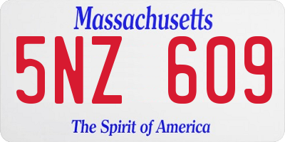 MA license plate 5NZ609