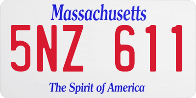 MA license plate 5NZ611