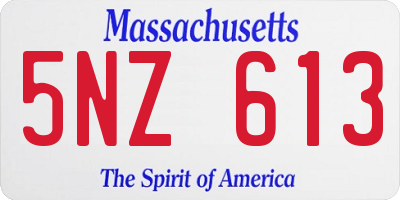 MA license plate 5NZ613