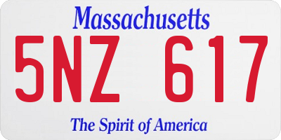 MA license plate 5NZ617