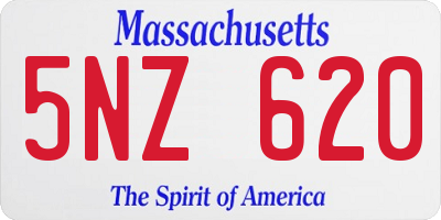 MA license plate 5NZ620