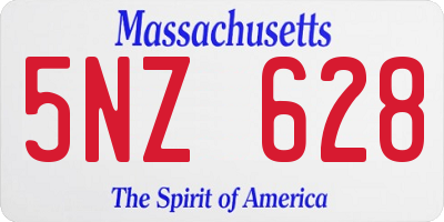 MA license plate 5NZ628