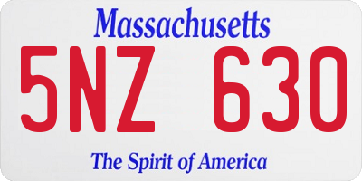 MA license plate 5NZ630
