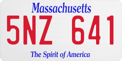 MA license plate 5NZ641