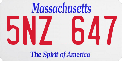MA license plate 5NZ647
