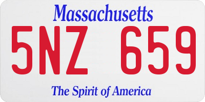 MA license plate 5NZ659