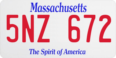 MA license plate 5NZ672