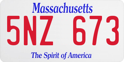 MA license plate 5NZ673