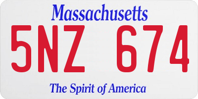 MA license plate 5NZ674