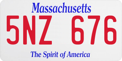 MA license plate 5NZ676