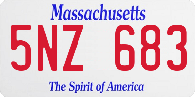 MA license plate 5NZ683