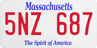 MA license plate 5NZ687