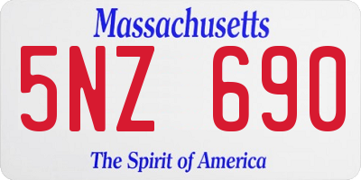 MA license plate 5NZ690