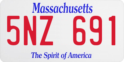 MA license plate 5NZ691