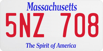 MA license plate 5NZ708