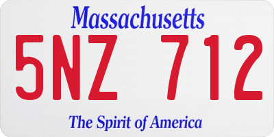 MA license plate 5NZ712