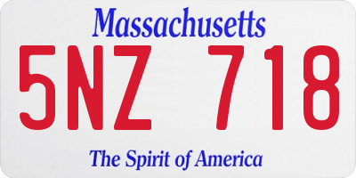 MA license plate 5NZ718