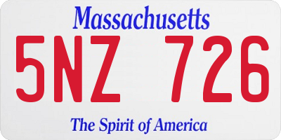 MA license plate 5NZ726