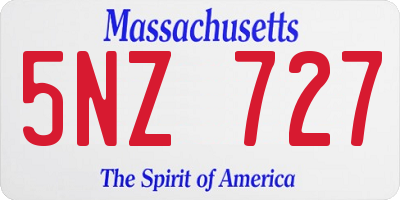 MA license plate 5NZ727