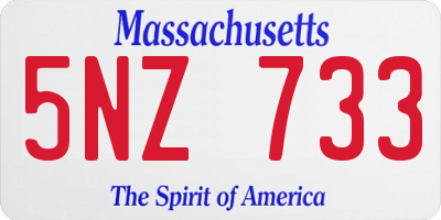 MA license plate 5NZ733