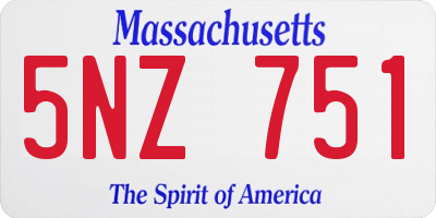 MA license plate 5NZ751