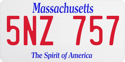 MA license plate 5NZ757