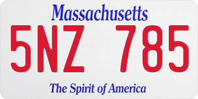 MA license plate 5NZ785
