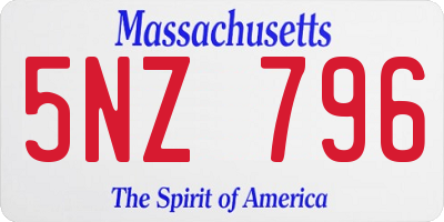 MA license plate 5NZ796