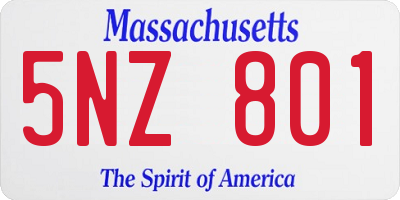 MA license plate 5NZ801