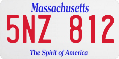 MA license plate 5NZ812