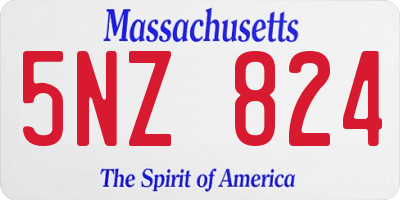 MA license plate 5NZ824
