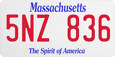 MA license plate 5NZ836