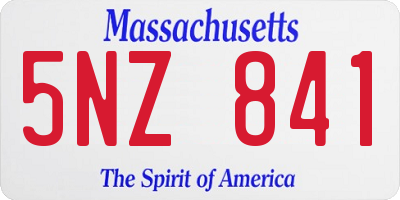 MA license plate 5NZ841