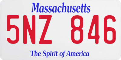 MA license plate 5NZ846