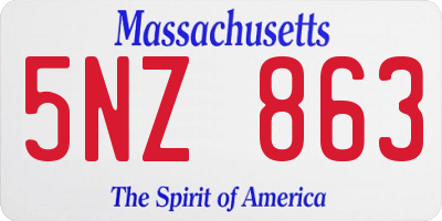 MA license plate 5NZ863