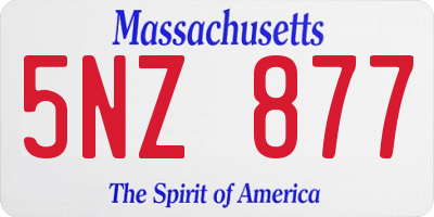 MA license plate 5NZ877