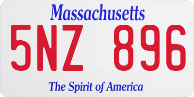 MA license plate 5NZ896