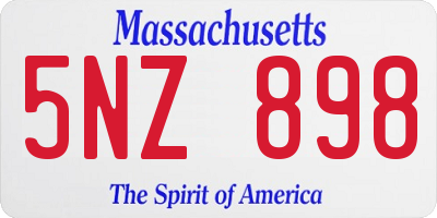 MA license plate 5NZ898