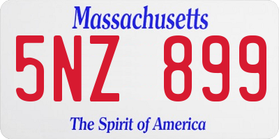 MA license plate 5NZ899