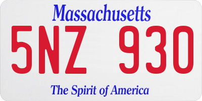 MA license plate 5NZ930