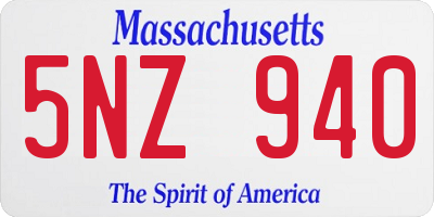 MA license plate 5NZ940
