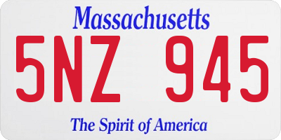 MA license plate 5NZ945